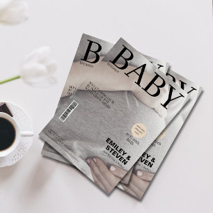 Convite Chá de fraldas de fotos de cobrir da revista Elega