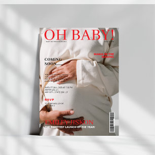 Convite Chá de fraldas de fotos de cobrir de revista exclu