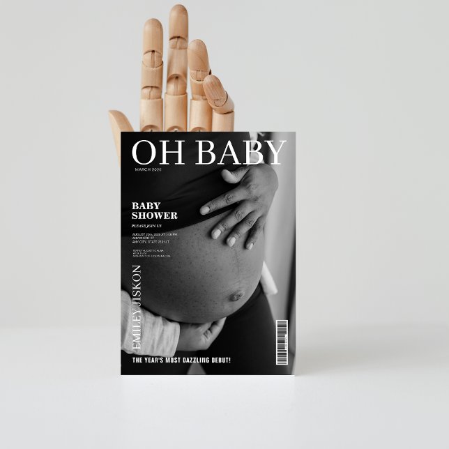 Convite Chá de fraldas de fotos de cobrir para revistas br (Criador carregado)