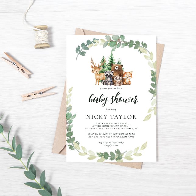 Convite Chá de fraldas de Frame de Animais Cachorros de Ma (Criador carregado)