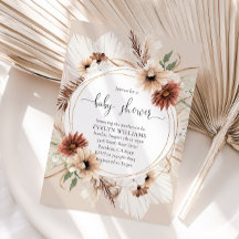 Chá de fraldas de Frame Floral Rustic Boho