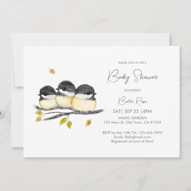 Convite Chá de fraldas de frango neutro entre gêneros (Frente)