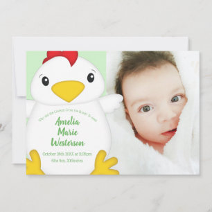 Convite Chá de fraldas de frango verde