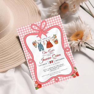 Convite Chá de fraldas de Fruta de Maçã Suspiro de bebê