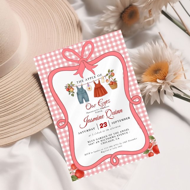 Convite Chá de fraldas de Fruta de Maçã Suspiro de bebê (Criador carregado)