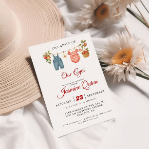 Convite Chá de fraldas de Fruta de Maçã Suspiro de bebê