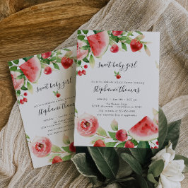 Convite Chá de fraldas de Fruta de Verão