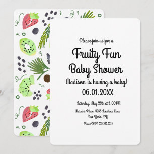Convite Chá de fraldas de Frutas Colorido de Verão de Sa
