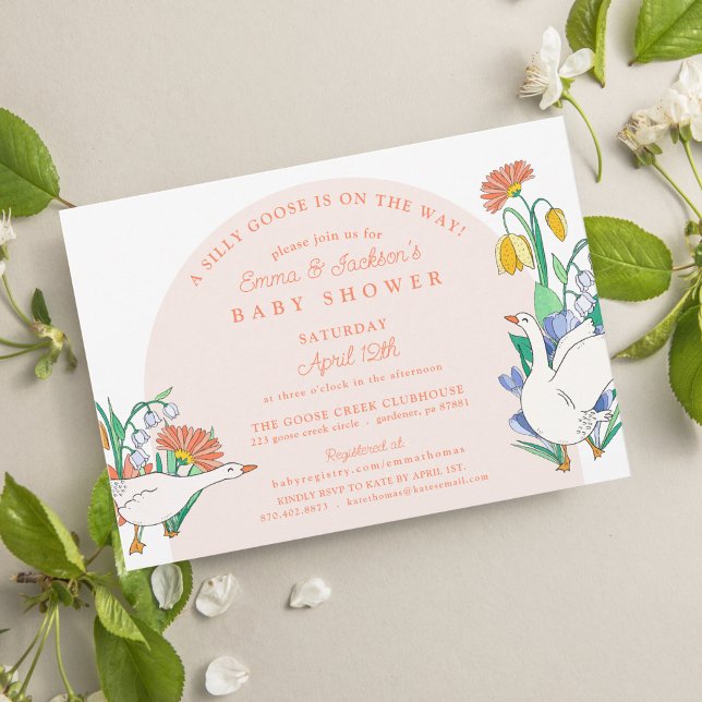 Convite Chá de fraldas de Ganso bobo (Criador carregado)