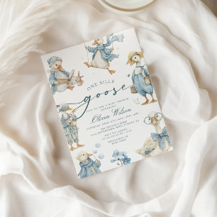 Convite Chá de fraldas de Ganso do Bobo de Aquarela