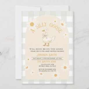 Convite Chá de fraldas de ganso verde margarida geralmente
