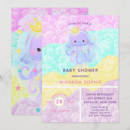 Convite Chá de fraldas de Garota-de-Água da Princesa Roxa