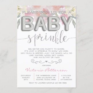 Convite Chá de fraldas de Garota de Água do Balão de Folha