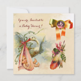 Convite Chá de fraldas DE GAROTA DE ARMAZENAMENTO DE TINTA