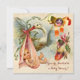 Convite Chá de fraldas DE GAROTA DE ARMAZENAMENTO DE TINTA