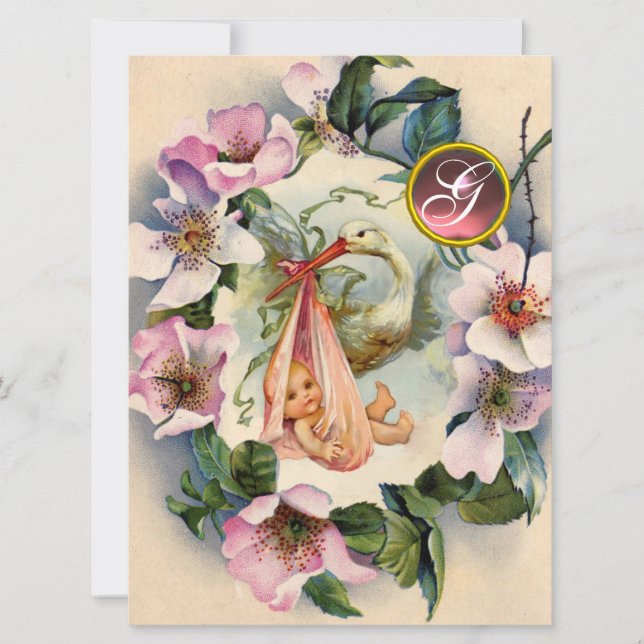 CONVITE CHÁ DE FRALDAS DE GAROTA DE ARMAZENAMENTO, ROSAS S (Frente)