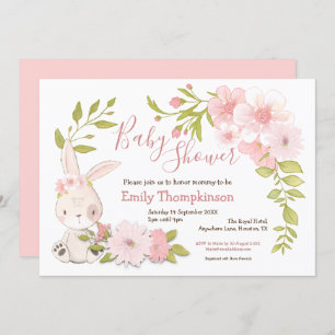 Convite Chá de fraldas de Garota de Folha Bonita