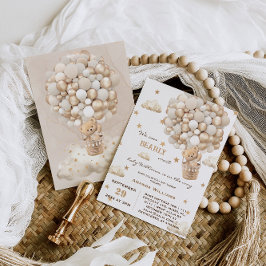 Convite Chá de fraldas de Garota do Urso de Espera Rápido