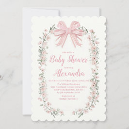Convite Chá de fraldas de Garota Floral Arco Rosa