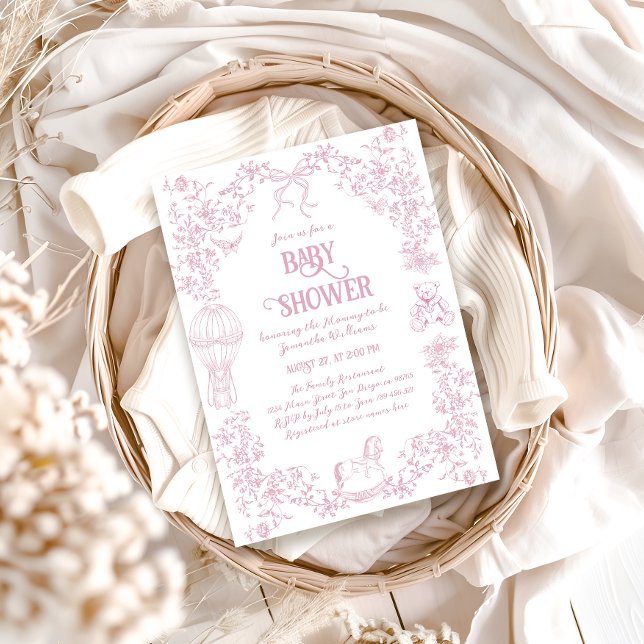 Convite Chá de fraldas de Garota Floral Branca Dusty (Criador carregado)