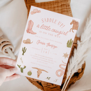 Convite Chá de fraldas de Garota Menina