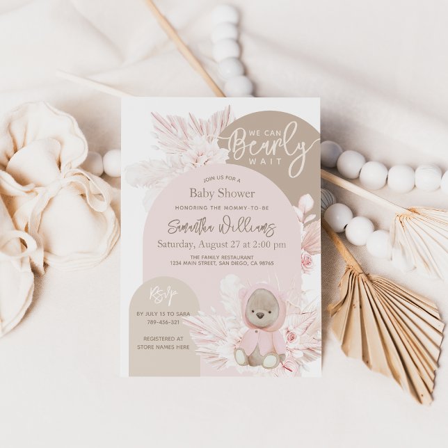 Convite Chá de fraldas de Garota Moderna do Urso de Teddy (Criador carregado)