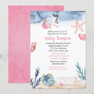 Convite Chá de fraldas de Garota Oceânica