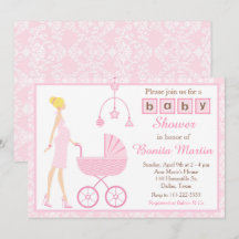Chá de fraldas de Garota Pink Damask Blonde
