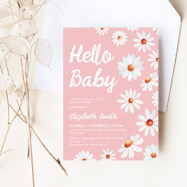 Convite Chá de fraldas de Garota Rosa Daisy