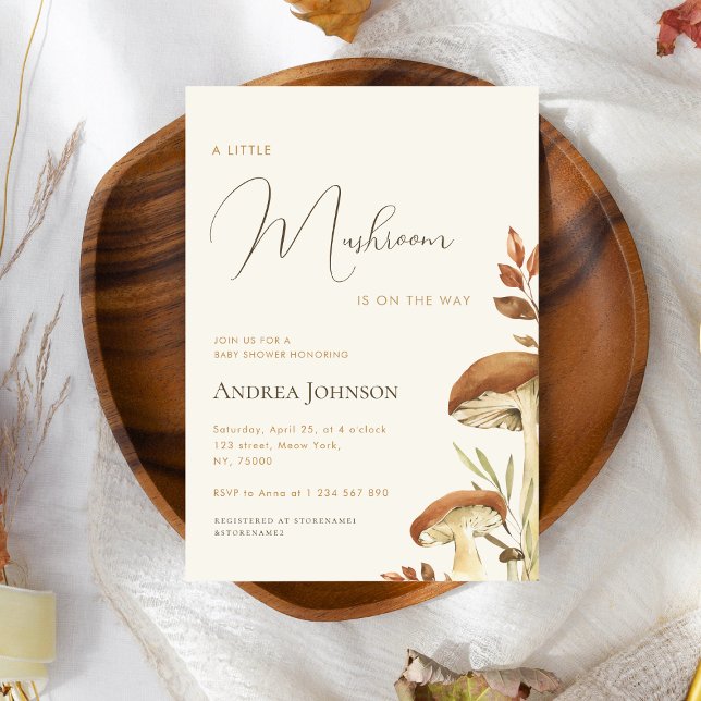 Convite Chá de fraldas de Garoto da Floresta de Cogumelo (Criador carregado)