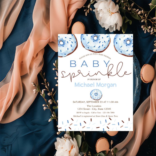 Convite Chá de fraldas de Garoto do Bebê do Rosquinha Wate (Criador carregado)