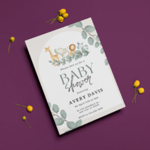 Convite Chá de fraldas de Garoto dos Animais da Floresta M