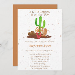 Convite Chá de fraldas de Garoto Ocidental Cowboy