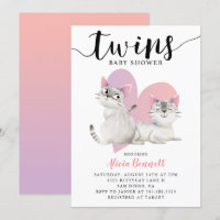 Chá de fraldas de Gatinhos Gêmeos