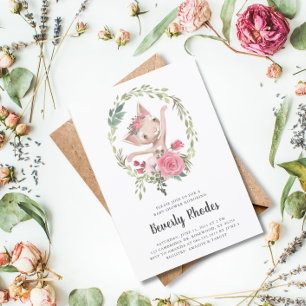 Convite Chá de fraldas de Gato de Watercolor Ballerina