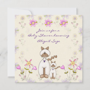 Convite Chá de fraldas de Gato e Gatinhas