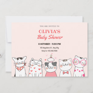 Convite Chá de fraldas de gatos giros