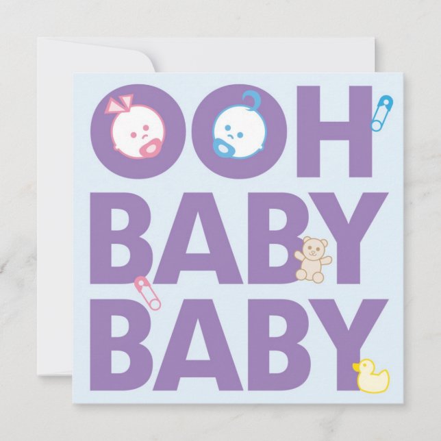 Convite Chá de fraldas de gêmeos de meninos (Frente)