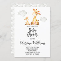 Chá de fraldas de Girafa Bonita Cinza Neutro Mãe e