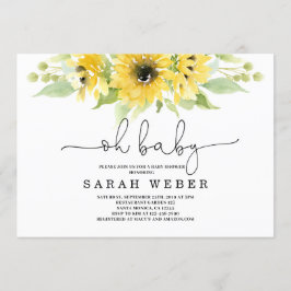 Convite Chá de fraldas de girassol