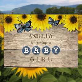 Convite Chá de fraldas de girassol russo | Rapariga