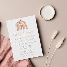 Convite Chá de fraldas de Grass do Arco Arco-Íris Pampas, 