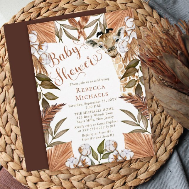 Convite Chá de fraldas de Graus Secos da Girafa Bófia (Criador carregado)