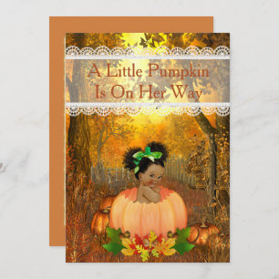 Convite Chá de fraldas de Halloween Afro-Americano