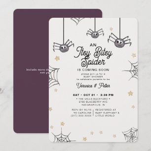 Convite Chá de fraldas de Halloween da Bitsy Spider Girl