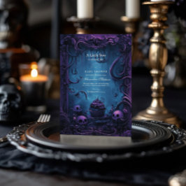 Convite Chá de fraldas de Halloween de Fantasia Gótica Rox