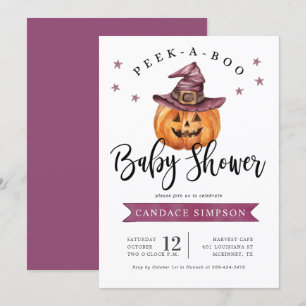Convite Chá de fraldas De Halloween De Olhar Para Um Boo