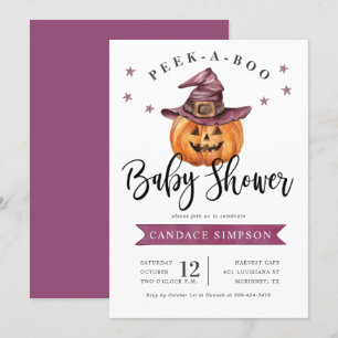 Convite Chá de fraldas De Halloween De Olhar Para Um Boo