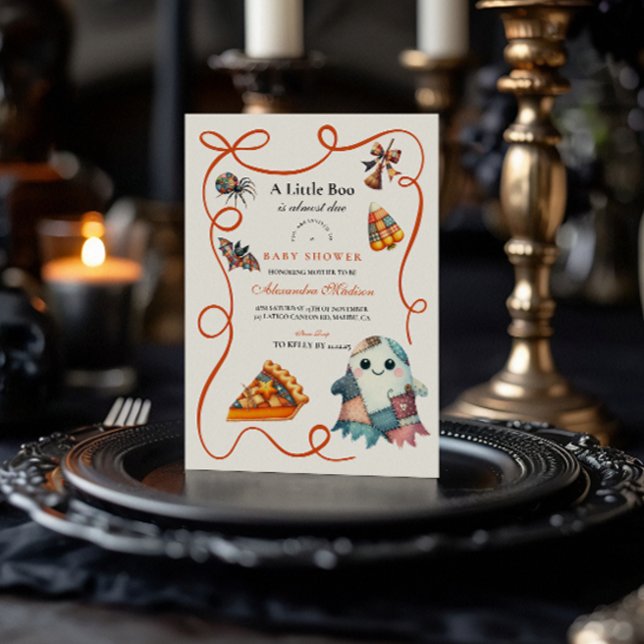 Convite Chá de fraldas de Halloween de Patchwork (Criador carregado)