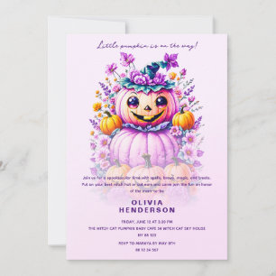 Convite Chá de fraldas de Halloween de Pequeno Pumpkin